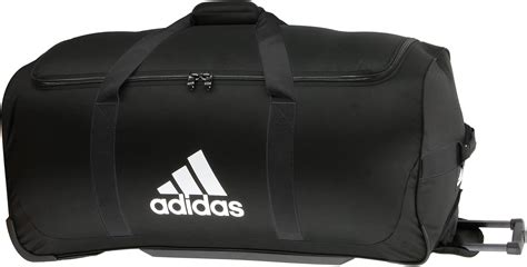 adidas Team XL Duffel mit 2 Rädern, Schwarz/Weiß, 